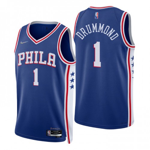 Nike Philadelphia 76ers #1 Andre Drummond Royal Men’s 2021-22 NBA 75th Anniversary Diamond Swingman Jersey – Icon Edition Men’s->youth nba jersey->Youth Jersey
