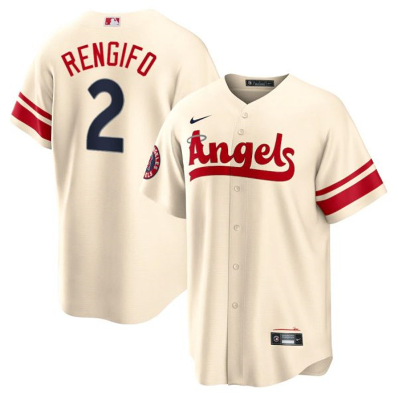 Angels #2 Luis Rengifo Cream 2022 City Connect Cool Base Jersey->kansas city royals->MLB Jersey