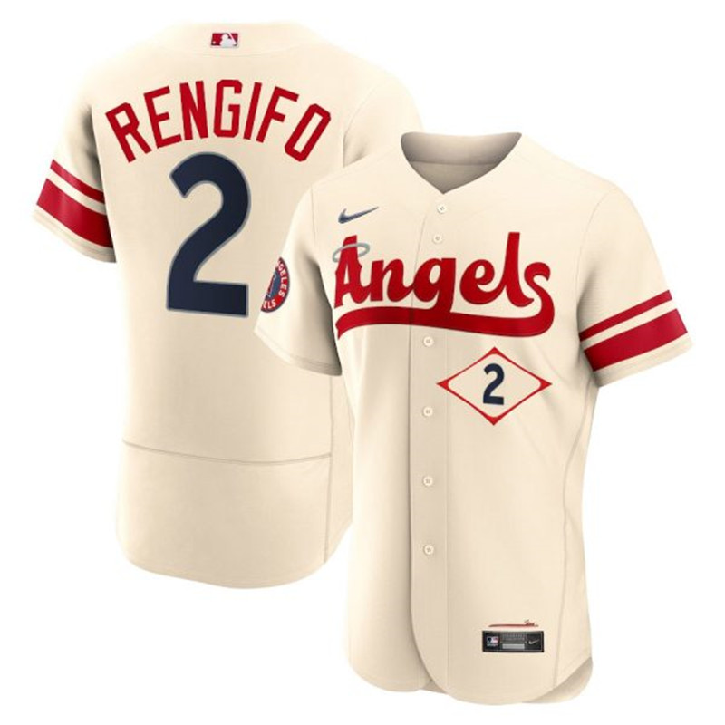 Angels #2 Luis Rengifo Cream 2022 City Connect Flexbase Jersey->kansas city royals->MLB Jersey