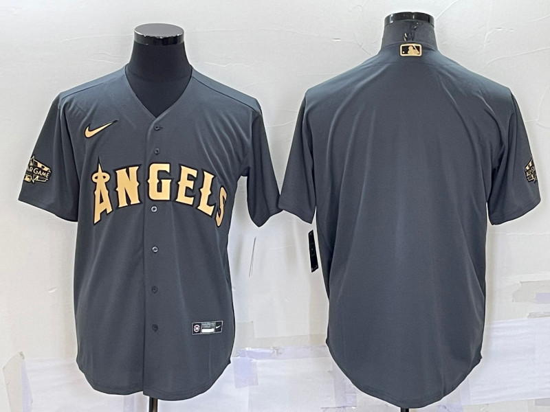 Angels Blank Charcoal Nike 2022 MLB All Star Cool Base Jersey->2022 all star->MLB Jersey