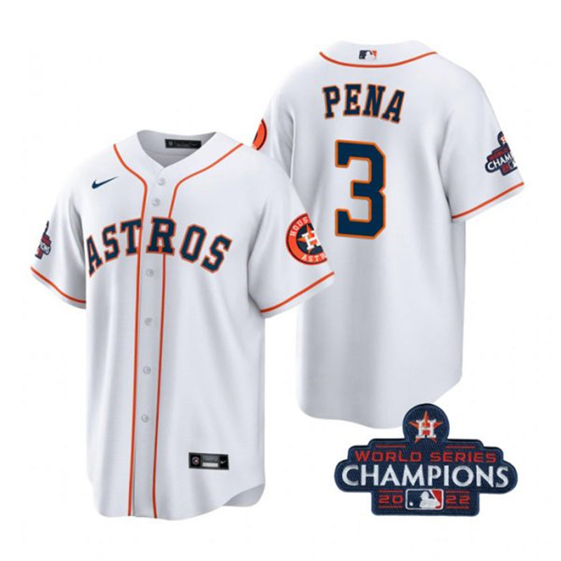 Astros #3 Jeremy Pena White 2022 World Series Champions Cool Base Jersey