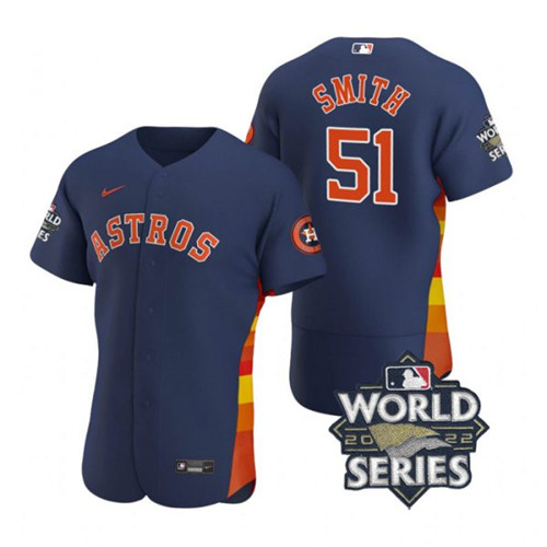 Astros #51 Will Smith Navy Nike 2022 World Series Flexbase Jersey