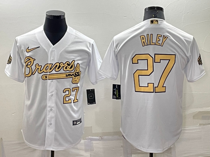 Braves #27 Austin Riley White Nike 2022 MLB All Star Cool Base Jersey