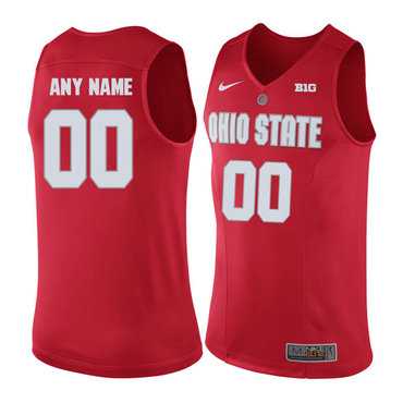 Mens Ohio State Buckeyes Red Customized Basketball Jersey->customized ncaa jersey->Custom Jersey
