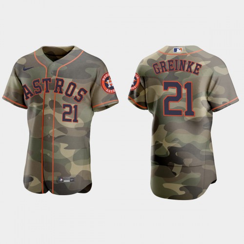 Houston Houston Astros #21 Zack Greinke Men’s Nike 2021 Armed Forces Day Authentic MLB Jersey -Camo Men’s