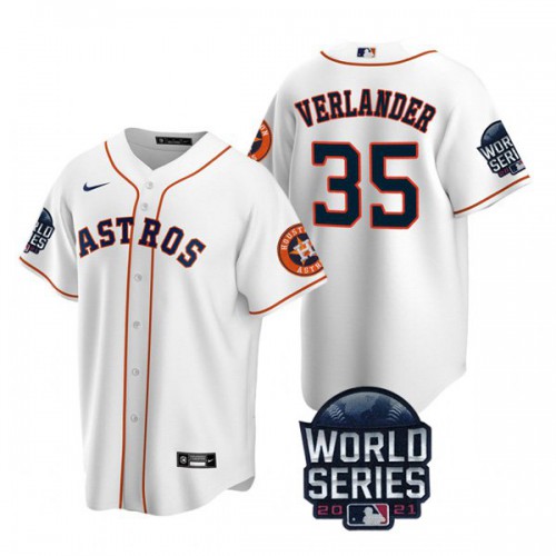 Houston Houston Astros #35 Justin Verlander  Men’s Nike 150th Anniversary 2021 World Series Game MLB Jersey – White Men’s->houston astros->MLB Jersey