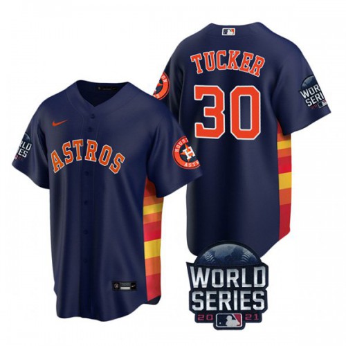 Houston Houston Astros #30 Kyle Tucker Men’s Nike 150th Anniversary 2021 World Series Game MLB Jersey – Navy Men’s->houston astros->MLB Jersey