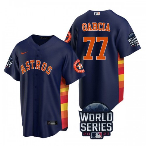 Houston Houston Astros #77 Luis Garcia Men’s Nike 150th Anniversary 2021 World Series Game MLB Jersey – Navy Men’s->houston astros->MLB Jersey