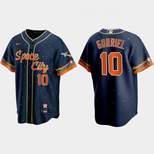 Houston Houston Astros #10 Yuli Gurriel Navy Men’s Nike 2021 City Connect Replica MLB Jersey Men’s->youth mlb jersey->Youth Jersey