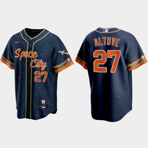 Houston Houston Astros #27 Jose Altuve Navy Men’s Nike 2021 City Connect Replica MLB Jersey Men’s->youth mlb jersey->Youth Jersey