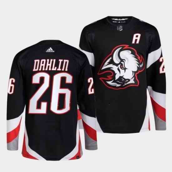 Men Buffalo Sabres 26 Rasmus Dahlinl 2022 #23 Black Stitched Jersey->buffalo sabres->NHL Jersey