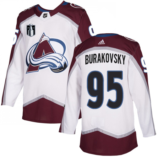 Adidas Colorado Avalanche #95 Andre Burakovsky White 2022 Stanley Cup Final Patch Road Authentic Stitched NHL Jersey Men’s->colorado avalanche->NHL Jersey