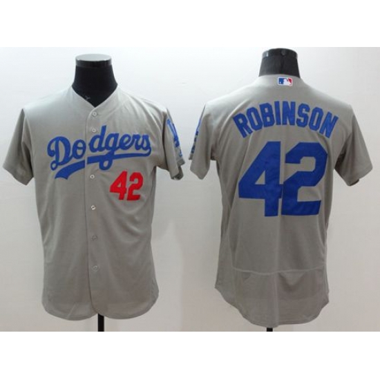 Youth Los Angeles Dodgers #42 Jackie Robinson Grey Flexbase Stitched Jersey->new york mets->MLB Jersey