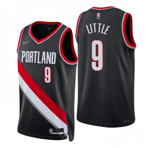 Nike Portland Trail Blazers #9 Nassir Little Black Men’s 2021-22 NBA 75th Anniversary Diamond Swingman Jersey – Icon Edition Men’s->sacramento kings->NBA Jersey