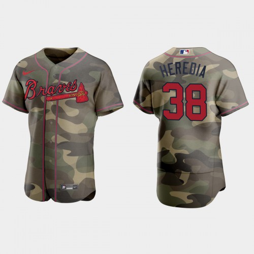 Atlanta Atlanta Braves #38 Guillermo Heredia Men’s Nike 2021 Armed Forces Day Authentic MLB Jersey -Camo Men’s
