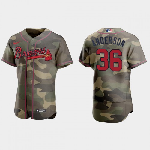 Atlanta Atlanta Braves #36 Ian Anderson Men’s Nike 2021 Armed Forces Day Authentic MLB Jersey -Camo Men’s