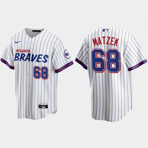 Atlanta Atlanta Braves #68 Tyler Matzek White Men’s Nike 2021 City Connect Replica MLB Jersey Men’s