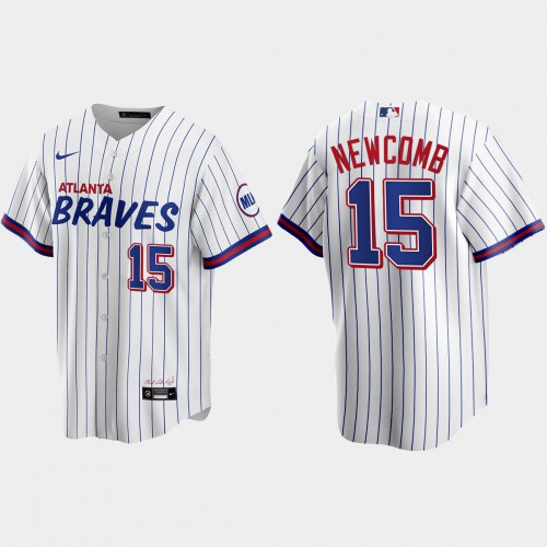 Atlanta Atlanta Braves #15 Sean Newcomb White Men’s Nike 2021 City Connect Replica MLB Jersey Men’s