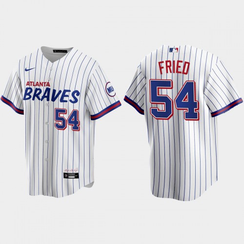 Atlanta Atlanta Braves #54 Max Fried White Men’s Nike 2021 City Connect Replica MLB Jersey Men’s