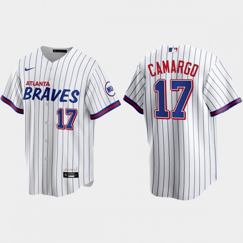 Atlanta Atlanta Braves #17 Johan Camargo White Men’s Nike 2021 City Connect Replica MLB Jersey Men’s