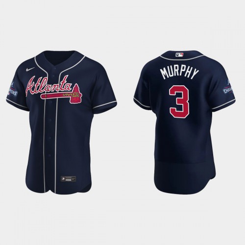 Atlanta Atlanta Braves #3 Dale Murphy Men’s Nike 2021 World Series Champions Patch MLB Authentic Player Jersey – Navy Men’s->atlanta braves->MLB Jersey