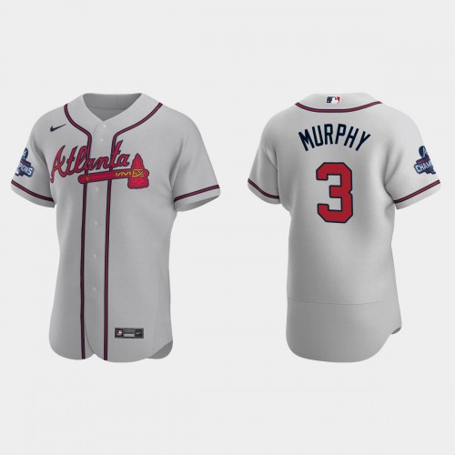 Atlanta Atlanta Braves #3 Dale Murphy Men’s Nike 2021 World Series Champions Patch MLB Authentic Player Jersey – Gray Men’s