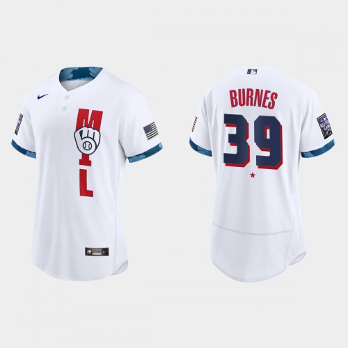 Milwaukee Milwaukee Brewers #39 Corbin Burnes 2021 Mlb All Star Game Authentic White Jersey Men’s->milwaukee brewers->MLB Jersey