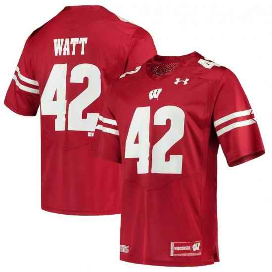 Men Wisconsin TJ Watt Red jersey->wisconsin badgers->NCAA Jersey