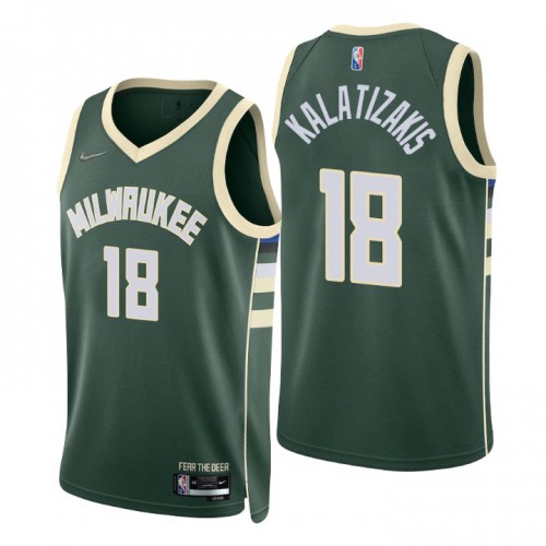 Nike Milwaukee Bucks #18 Georgios Kalaitzakis Green Men’s 2021-22 NBA 75th Anniversary Diamond Swingman Jersey – Icon Edition Men’s->youth nba jersey->Youth Jersey