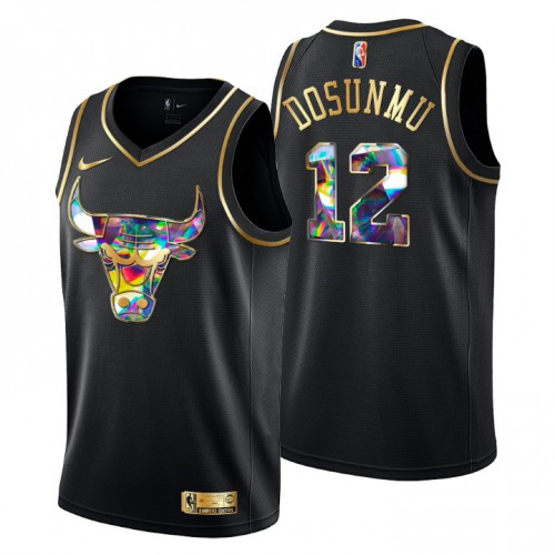 Chicago Chicago Bulls #12 Ayo Dosunmu Men’s Golden Edition Diamond Logo 2021/22 Swingman Jersey – Black Men’s->women nba jersey->Women Jersey