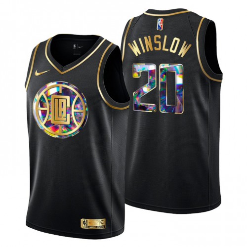 Los Angeles Los Angeles Clippers #20 Justise Winslow Men’s Golden Edition Diamond Logo 2021/22 Swingman Jersey – Black Men’s