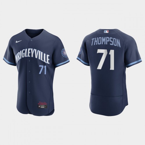 Chicago Chicago Cubs #71 Keegan Thompson Men’s Nike 2021 City Connect Authentic Navy MLB Jersey Men’s->youth mlb jersey->Youth Jersey