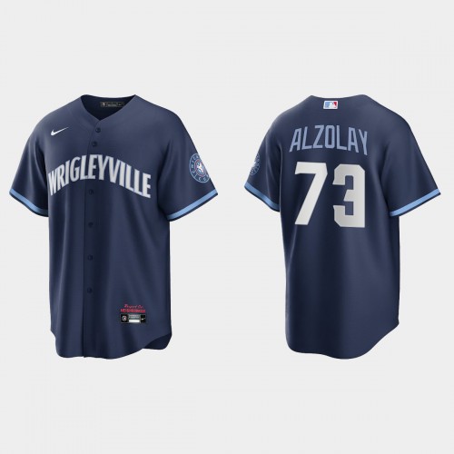 Chicago Chicago Cubs #73 Adbert Alzolay Men’s Nike 2021 City Connect Fans Version Navy MLB Jersey Men’s->youth mlb jersey->Youth Jersey