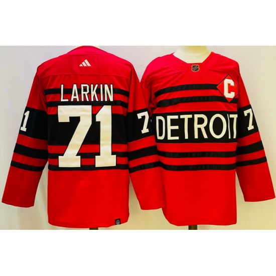 Men Detroit Red Wings 71 Dylan Larkin 2022 #23 Reverse Stitched Jersey->new jersey devils->NHL Jersey