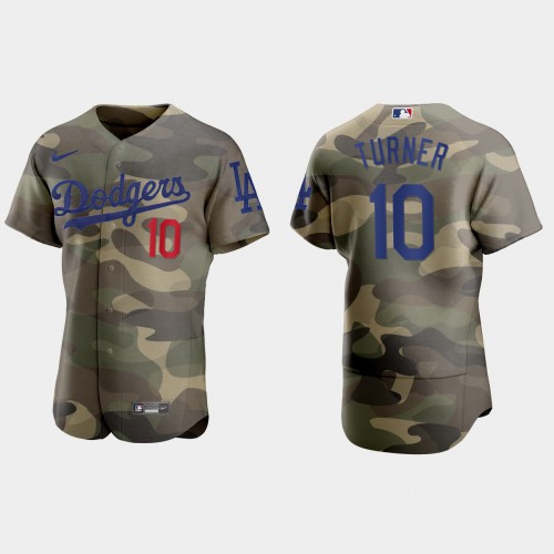 Los Angeles Los Angeles Dodgers #10 Justin Turner Men’s Nike 2021 Armed Forces Day Authentic MLB Jersey -Camo Men’s