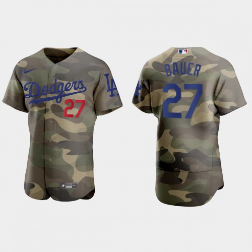 Los Angeles Los Angeles Dodgers #27 Trevor Bauer Men’s Nike 2021 Armed Forces Day Authentic MLB Jersey -Camo Men’s