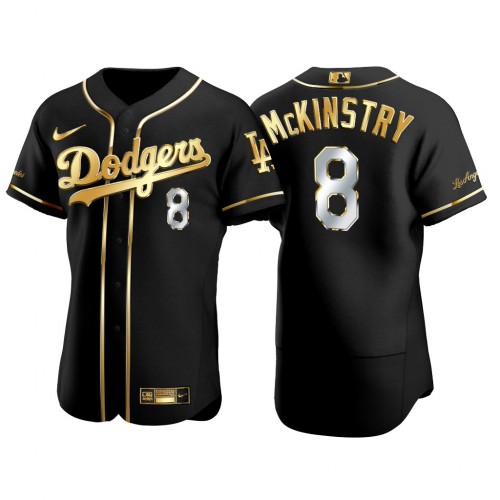 Los Angeles Los Angeles Dodgers #8 Zach McKinstry Men’s Nike Authentic 2021 Gold Program MLB Jersey Black Men’s