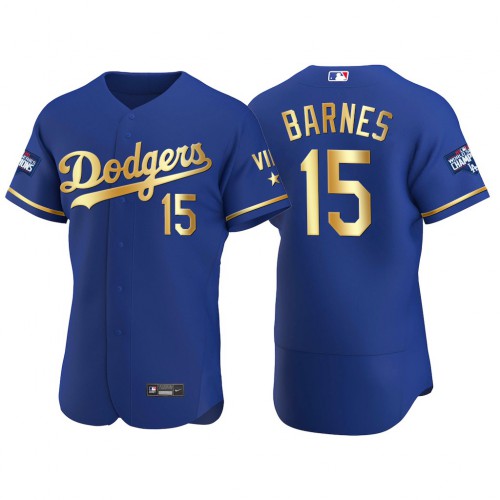 Los Angeles Los Angeles Dodgers #15 Austin Barnes Men’s Nike Authentic 2021 Gold Program World Series Champions MLB Jersey Royal Men’s