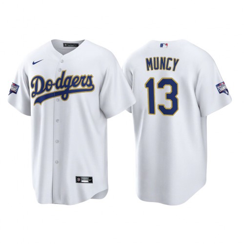 Los Angeles Los Angeles Dodgers #13 Max Muncy Men’s Nike 2021 Gold Program World Series Champions MLB Jersey Whtie Men’s