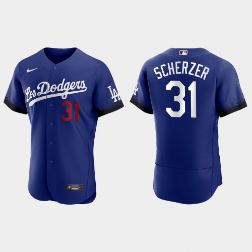 Los Angeles Los Angeles Dodgers #31 Max Scherzer Nike Men’s 2021 City Connect Authentic MLB Jersey Royal Men’s