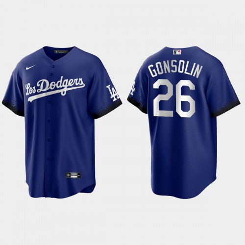 Los Angeles Los Angeles Dodgers #26 Tony Gonsolin Nike Men’s 2021 City Connect Game MLB Jersey Royal Men’s