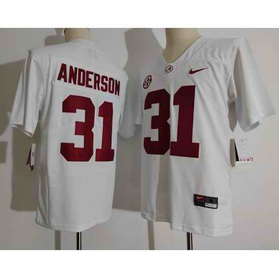 Men Alabama Crimson Tide #31 Keaton Anderson White College Football Jersey->ohio state buckeyes->NCAA Jersey
