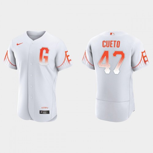 San Francisco San Francisco Giants #47 Johnny Cueto Men’s 2021 City Connect Authentic White Jersey Men’s->youth mlb jersey->Youth Jersey
