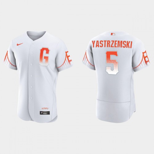 San Francisco San Francisco Giants #5 Mike Yastrzemski Men’s 2021 City Connect Authentic White Jersey Men’s->youth mlb jersey->Youth Jersey