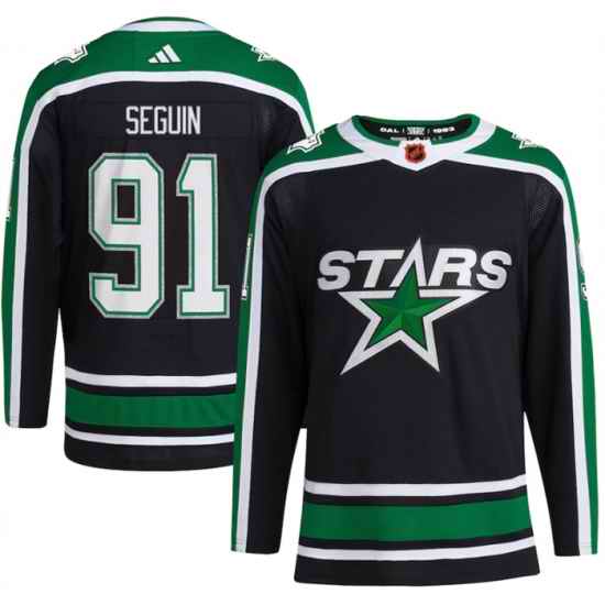 Men Dallas Stars 91 Tyler Seguin Black 2022 #23 Reverse Retro Stitched Jersey->detroit red wings->NHL Jersey