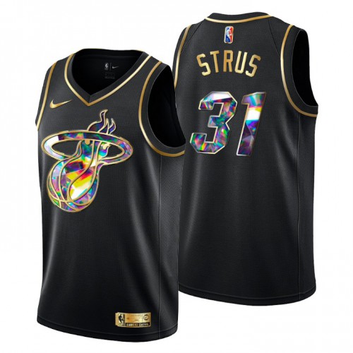 Miami Miami Heat #31 Max Strus Men’s Golden Edition Diamond Logo 2021/22 Swingman Jersey – Black Men’s