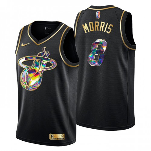 Miami Miami Heat #8 Markieff Morris Men’s Golden Edition Diamond Logo 2021/22 Swingman Jersey – Black Men’s
