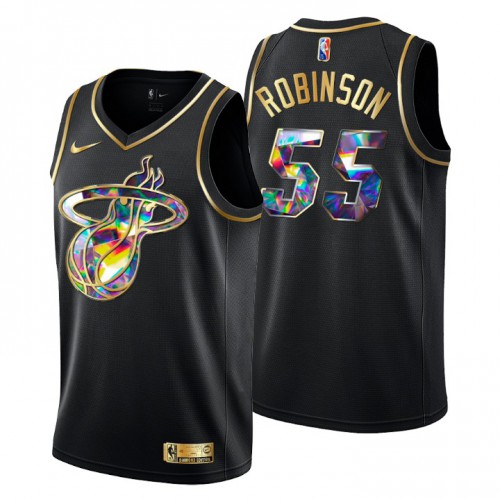 Miami Miami Heat #55 Duncan Robinson Men’s Golden Edition Diamond Logo 2021/22 Swingman Jersey – Black Men’s