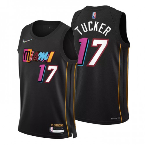 Miami Miami Heat #17 P.J.Tucker Men’s Nike Black 2021/22 Swingman NBA Jersey – City Edition Men’s
