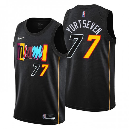 Miami Miami Heat #77 Omer Yurtseven Men’s Nike Black 2021/22 Swingman NBA Jersey – City Edition Men’s